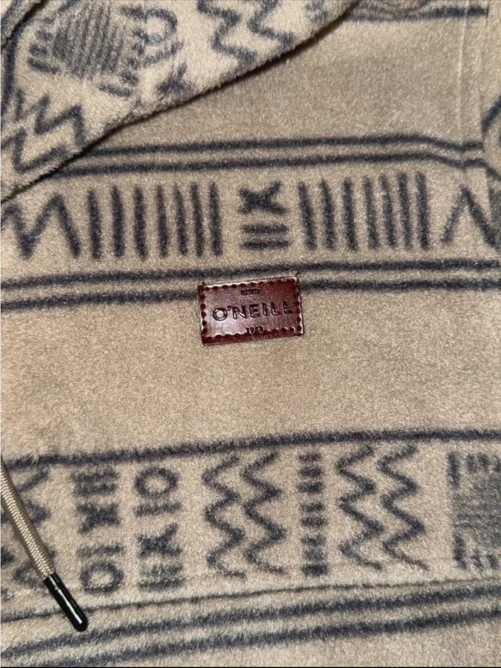 O'Neill Cream & Black Striped Baja Hoodie Sweater - Picture 4 of 8